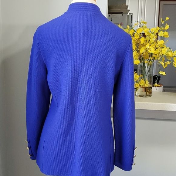 WORLDLY things by Styltricot, Royal blue 100% wool made in Italy sweater. Sz 10 - Picture 8 of 11